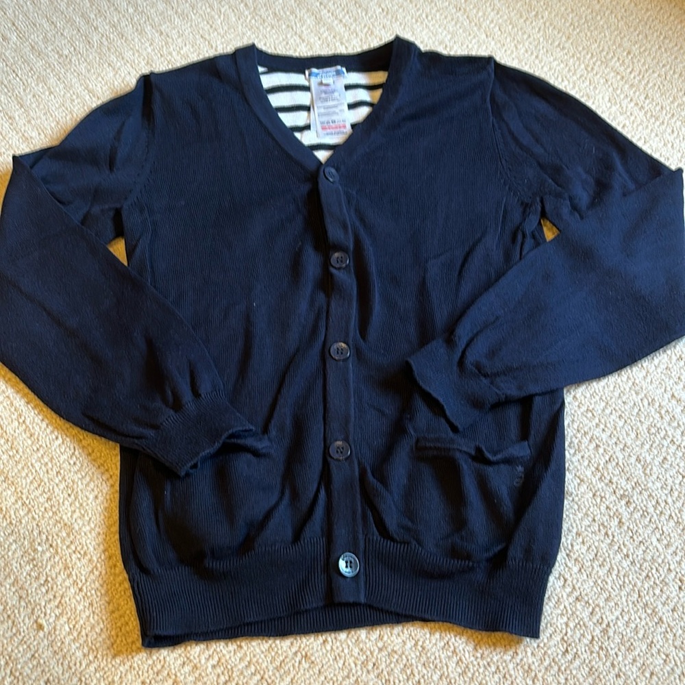 Jacadi boys button down navy cardigan size 10